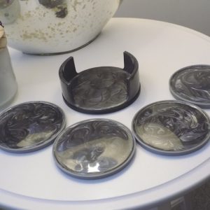 Dark grey resin coasters